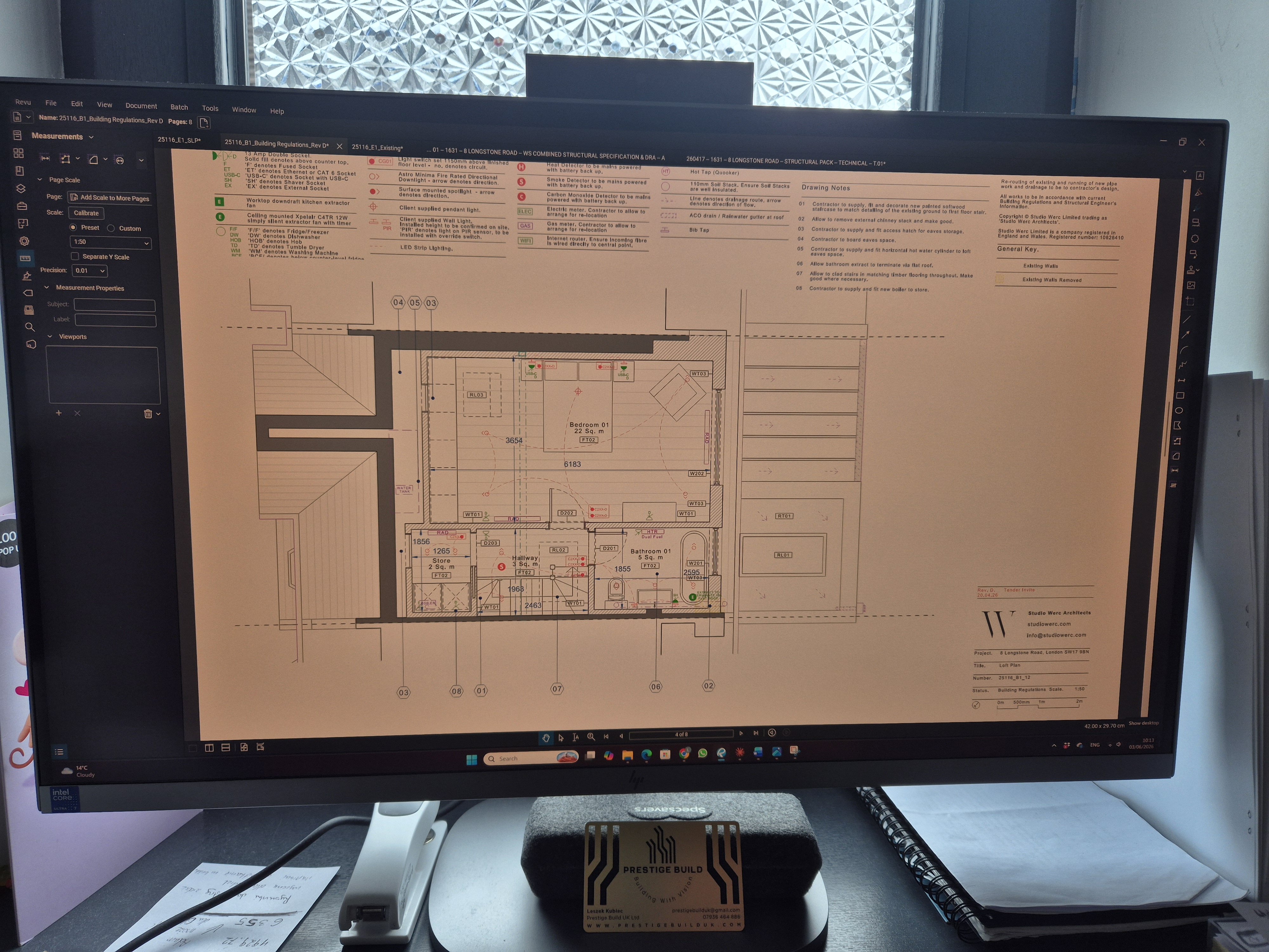 Prestige Build UK - Planning with Bluebeam Revu and Studio Werc architectural drawings